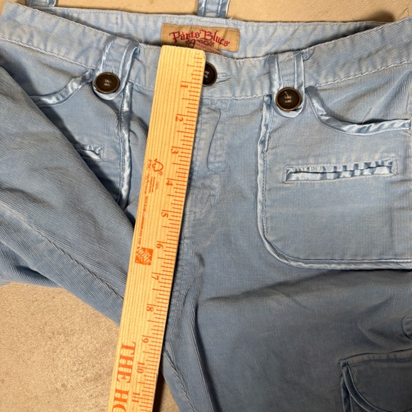 Paris Blues Light Blue Corduroy Cargo Flare Pants Womens 28 Vintage Y2K Utility - Picture 7 of 8